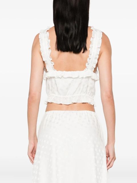 Alessandra Rich bow-detail sleeveless top - White