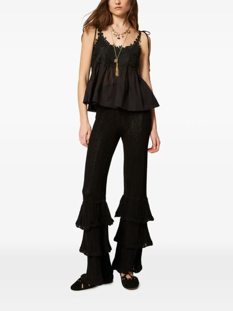 TWINSET ruffled knitted trousers - Black - zdjęcie produktu nr 2