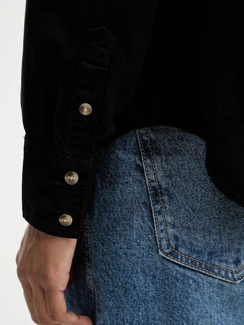 Guess Jeans koszula bawełniana damska kolor czarny regular z kołnierzykiem klasycznym W4YH68 WGCF1