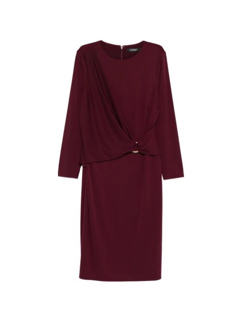 Lauren Ralph Lauren draped buckle midi dress - Red - zdjęcie produktu nr 1