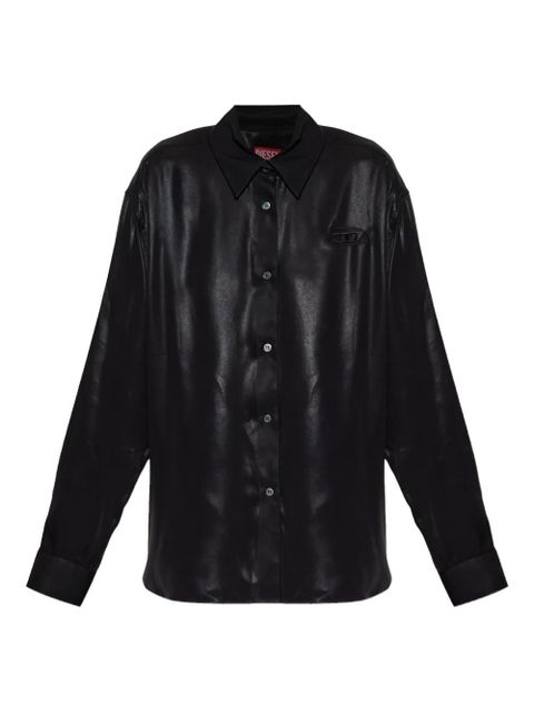 Diesel C-Simplier buttoned logo shirt - Black - zdjęcie produktu nr 1