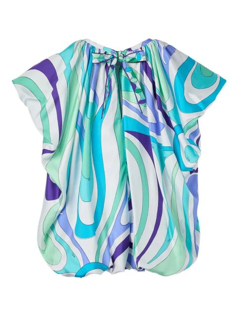 PUCCI Marmo-print voluminous top - Green - zdjęcie produktu nr 2