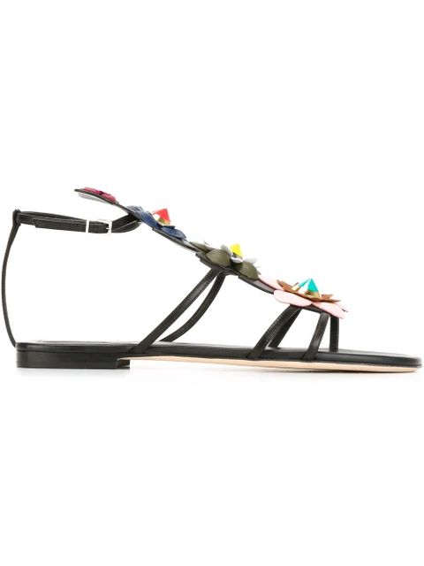FENDI floral embellished sandals - Black - zdjęcie produktu nr 1