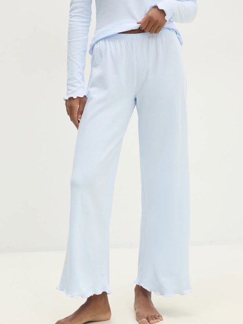 Answear Lab piżama bawełniana kolor niebieski bawełniana