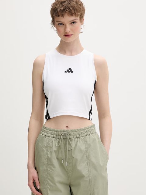 adidas crop top damski bawełniany z elastanem Essentials - zdjęcie produktu nr 2