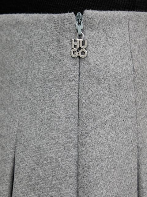 HUGO spódnica kolor szary mini rozkloszowana 50547638