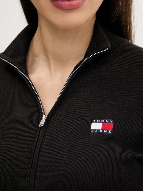 Tommy Jeans kardigan damski kolor czarny lekki DW0DW20967