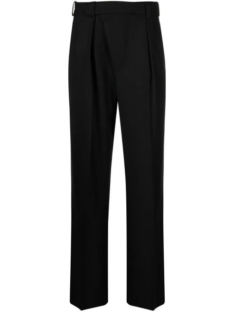 Victoria Beckham pleated wool wrap trousers - Black - zdjęcie produktu nr 1