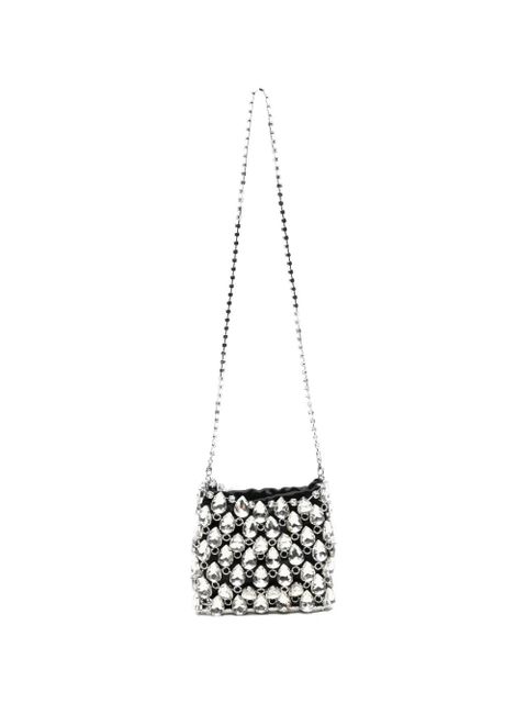 Self-Portrait Chainmail crystal-embellishment shoulder bag - Silver - zdjęcie produktu nr 1