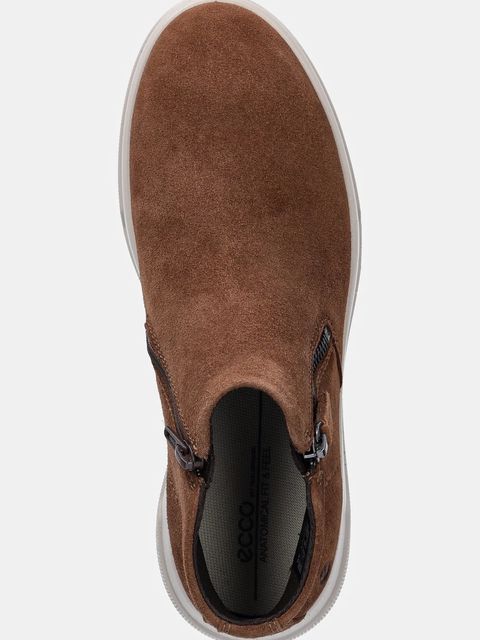 Ecco buty zamszowe Move Zip Bootie damskie kolor brązowy 223823-05034