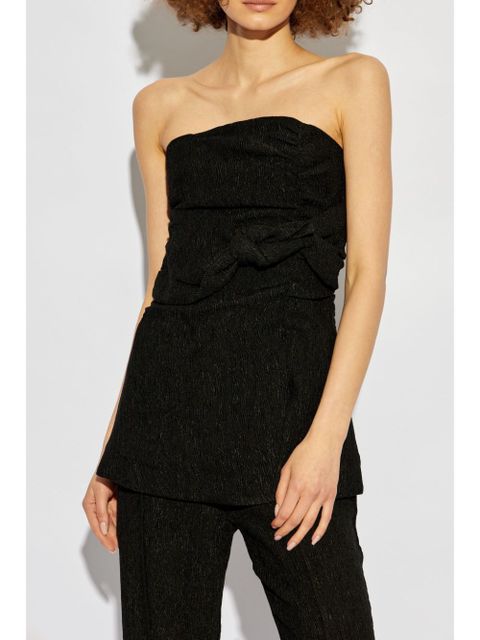 GANNI knot-detailing strapless top - Black