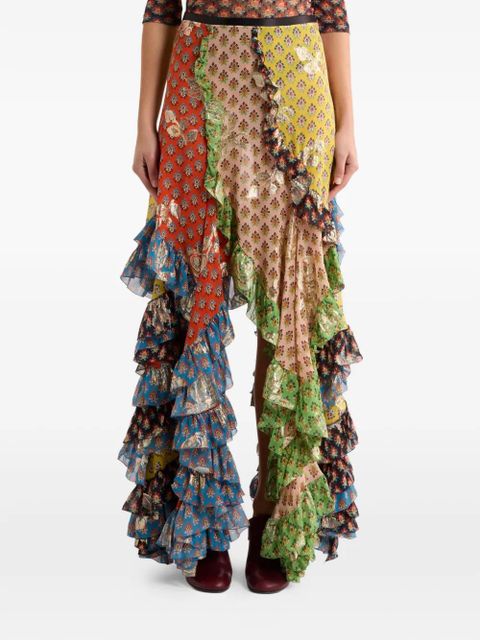 ETRO ruffle asymmetric skirt - Neutrals