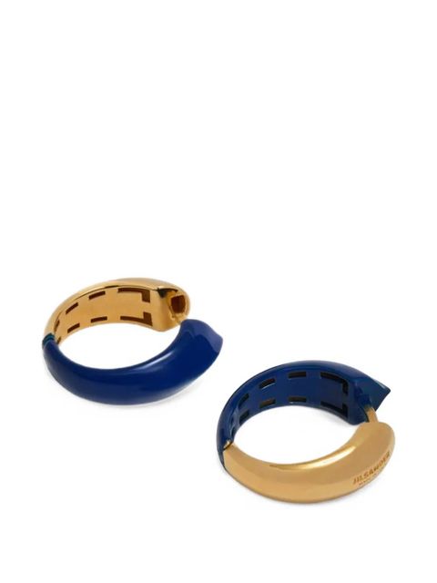 Jil Sander logo hoop earrings - Gold