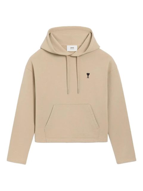 AMI Paris Ami De Coeur contrasted cotton hoodie - Neutrals - zdjęcie produktu nr 1