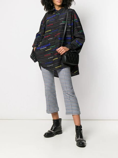Balenciaga diagonal stripe logo shirt - Black