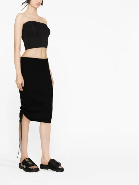 Off-White drawstring-detailed midi skirt - Black