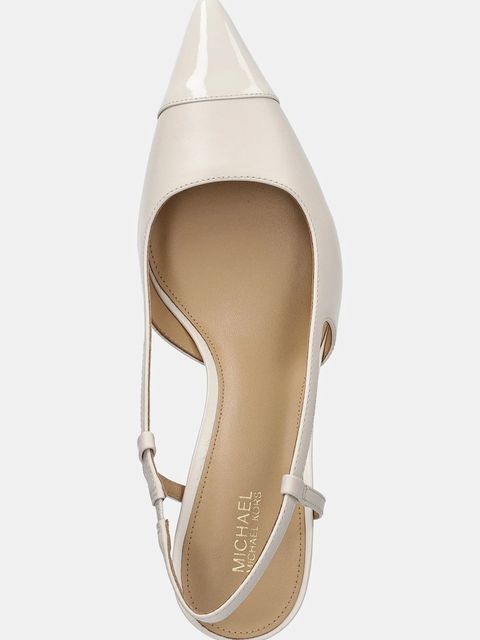 MICHAEL Michael Kors szpilki skórzane Alora Toe Cap Mid Sling kolor biały 40R6AOMS1L.289