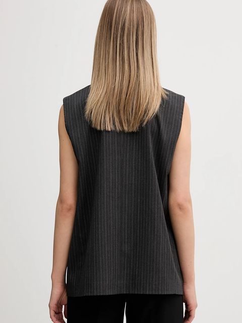 Sisley kamizelka kolor szary dwurzędowa 209YLJ00X