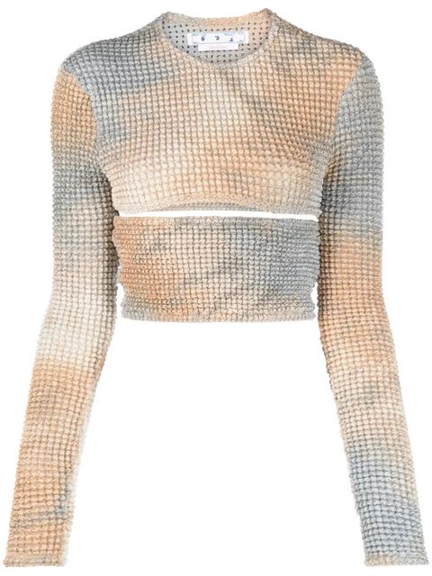 Off-White Double tie-dye cut-out top - Blue - zdjęcie produktu nr 1