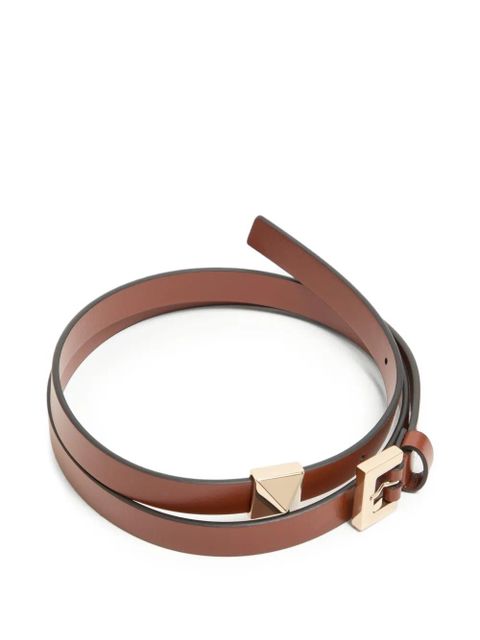 Valentino Garavani shiny calfskin side stud belt 15mm - Brown - zdjęcie produktu nr 2