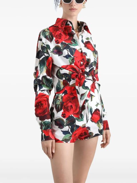 Dolce & Gabbana rose-print shorts - White