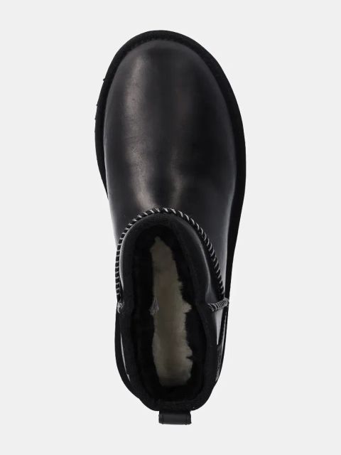 UGG śniegowce skórzane Classic Ultra Mini Lthr Regen kolor czarny 1163490-BLK
