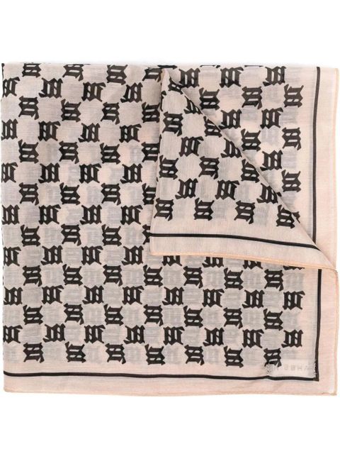 MISBHV monogram-pattern bandana - Neutrals