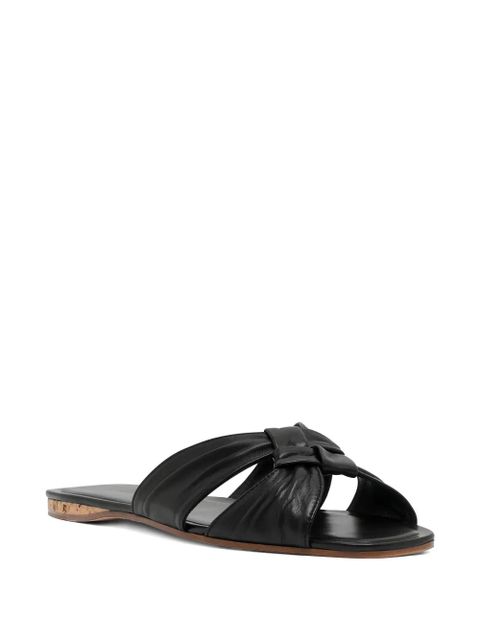 The Row knot-detail leather sandals - Black