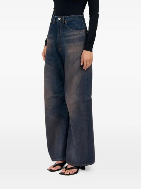 MM6 Maison Margiela faded-wash wide-leg denim jeans - Blue
