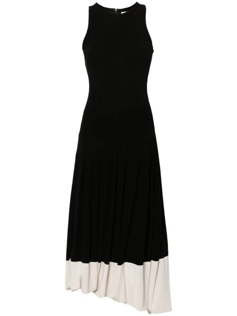 Victoria Beckham pleated crepe midi dress - Black - zdjęcie produktu nr 1