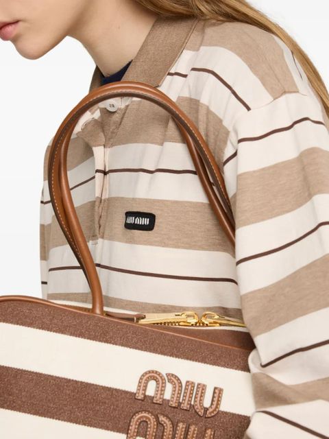 Miu Miu striped polo shirt - Neutrals