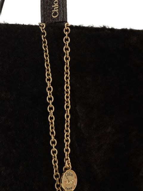 Chloé shearling panelled tote bag - Brown