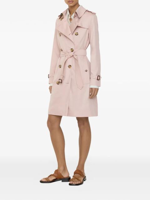 Burberry mid-length tropical gabardine Kensington trench coat - Pink
