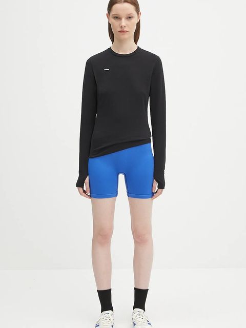 Pangaia szorty Plant-Stretch Compressive Shorts damskie kolor niebieski gładkie high waist 10002485