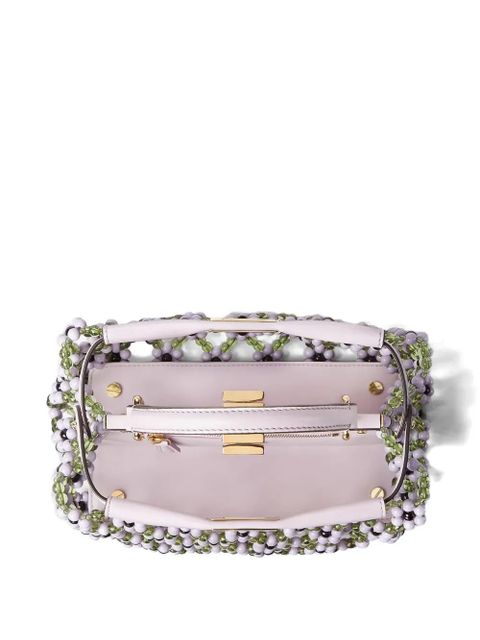 FENDI mini Peekaboo beaded tote bag - Purple
