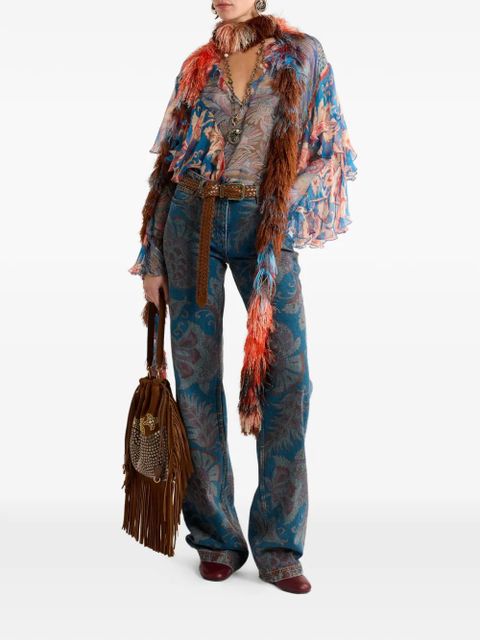 ETRO floral-detail ruffles blouse - Blue - zdjęcie produktu nr 2