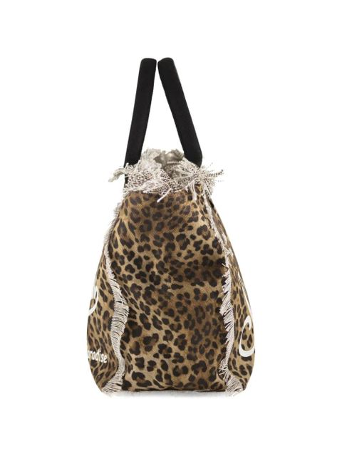 MC2 Saint Barth animal-print fringed tote bag - Brown