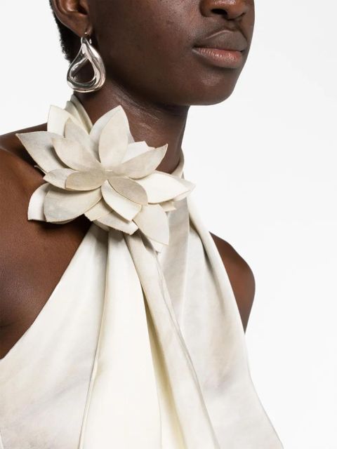 Coperni floral-appliqué asymmetric top - Grey