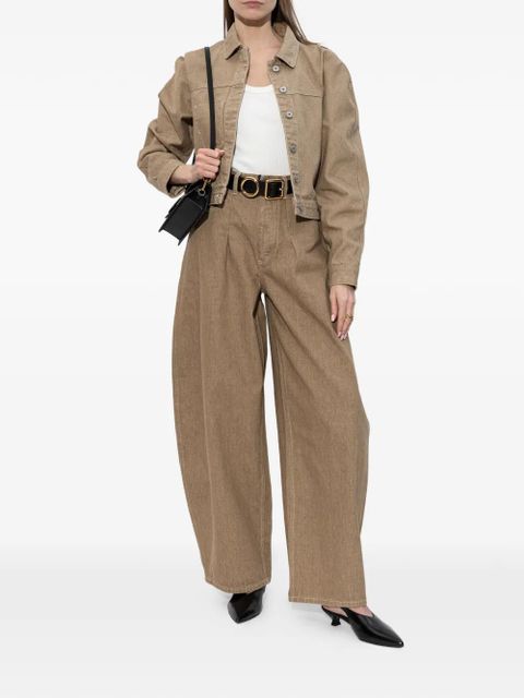 Jacquemus pleat-detail wide-leg denim jeans - Brown