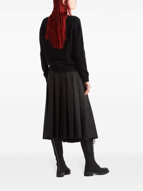Prada logo-intarsia wool-cashmere jumper - Black