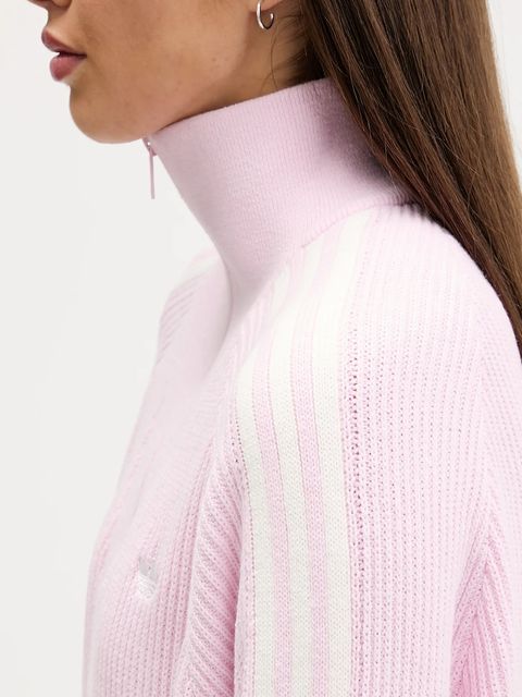 adidas Originals sweter Funnel damska kolor różowy z półgolfem KS7785