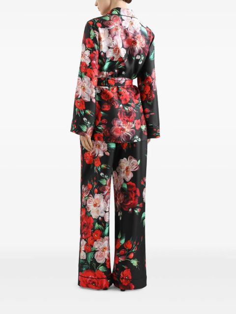 Dolce & Gabbana Rose-print twill shirt - Black