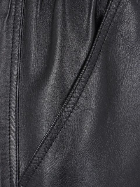 Chloé elasticated leather midi skirt - Black