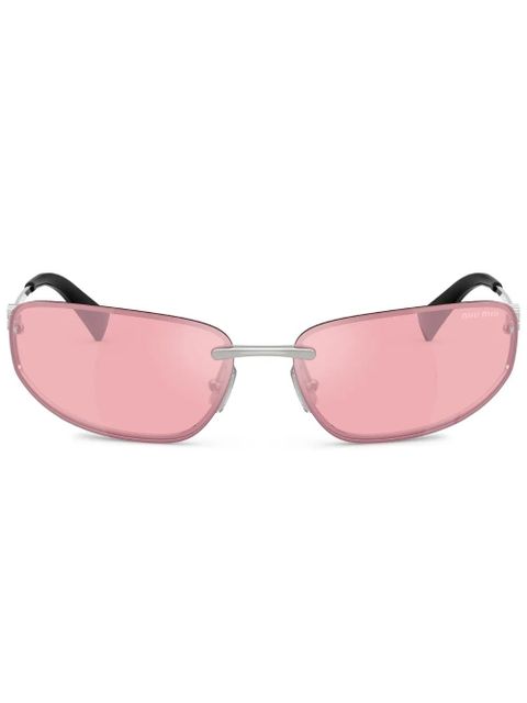 Miu Miu Eyewear oval-frame sunglasses - Silver - zdjęcie produktu nr 1