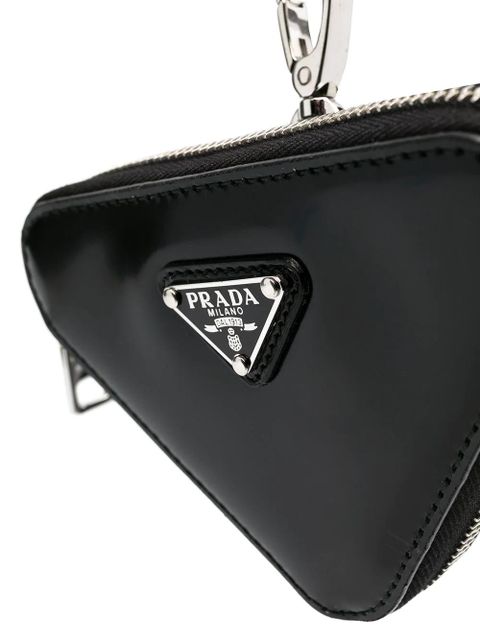 Prada triangle-shaped mini pouch - Black - zdjęcie produktu nr 2