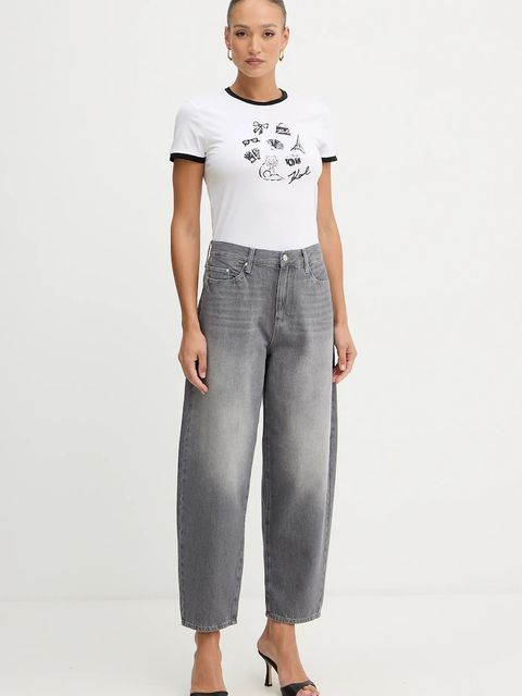 Karl Lagerfeld t-shirt bawełniany damski kolor biały B1W17027