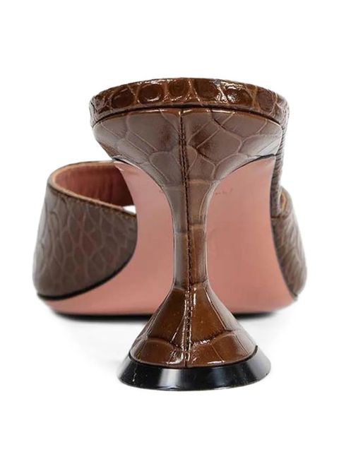 Amina Muaddi Lupita croc-effect mules - Brown