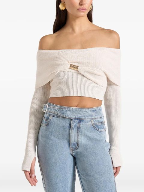 Manière De Voir Shana asymmetric overlay top - Neutrals - zdjęcie produktu nr 1