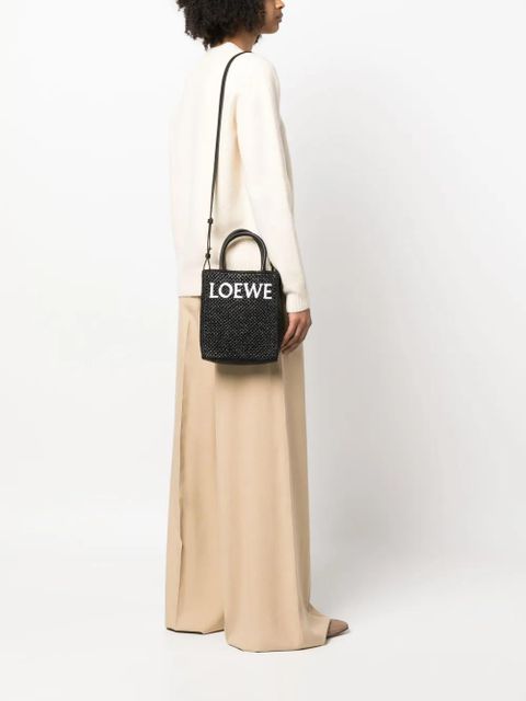 LOEWE A5 raffia tote bag - Black - zdjęcie produktu nr 2