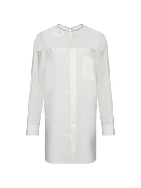 MM6 Maison Margiela high-cut cuffed cotton shirt - White - zdjęcie produktu nr 1